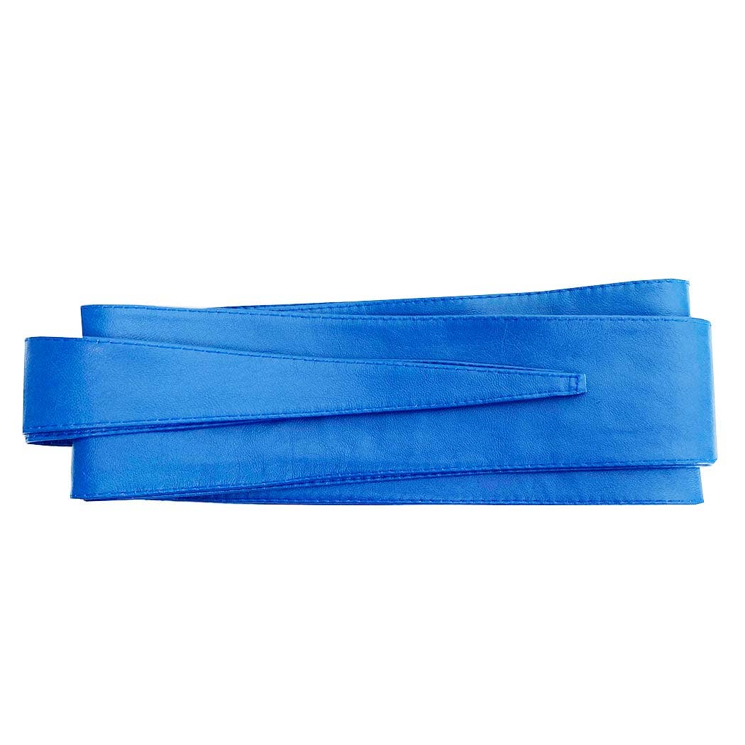 Obi Leather Wrap Belt- Blue
