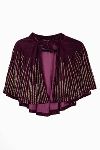 Pretty and Plum Scallop Jacket with front tie