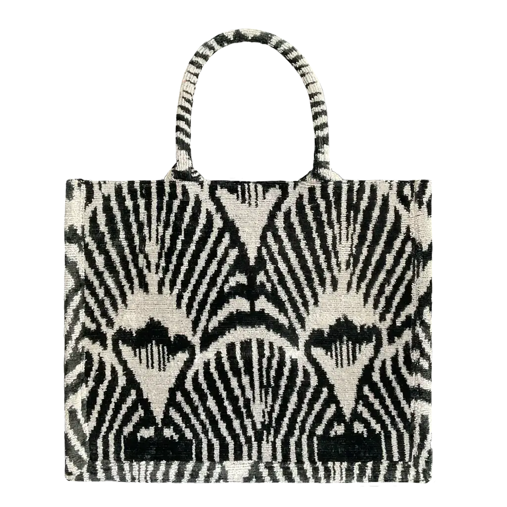 Silk Velvet Ikat Large Tote Bag