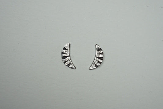 Sterling silver half moon stud earring