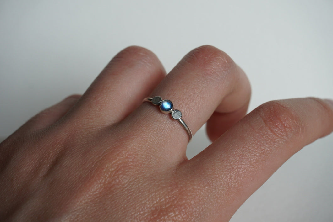 Sterling silver stacker ring with moonstone size 9