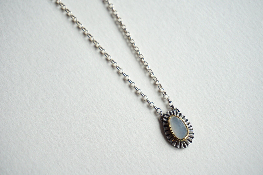 Moonstone with gold and silver necklace 20
