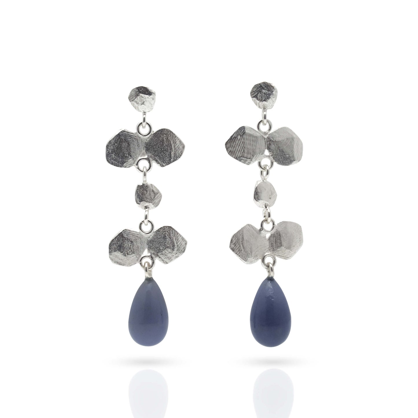 Faceted Sterling and Chalcedony Earrings