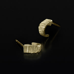 18 Karat Gold "Dig" Hoop Earrings