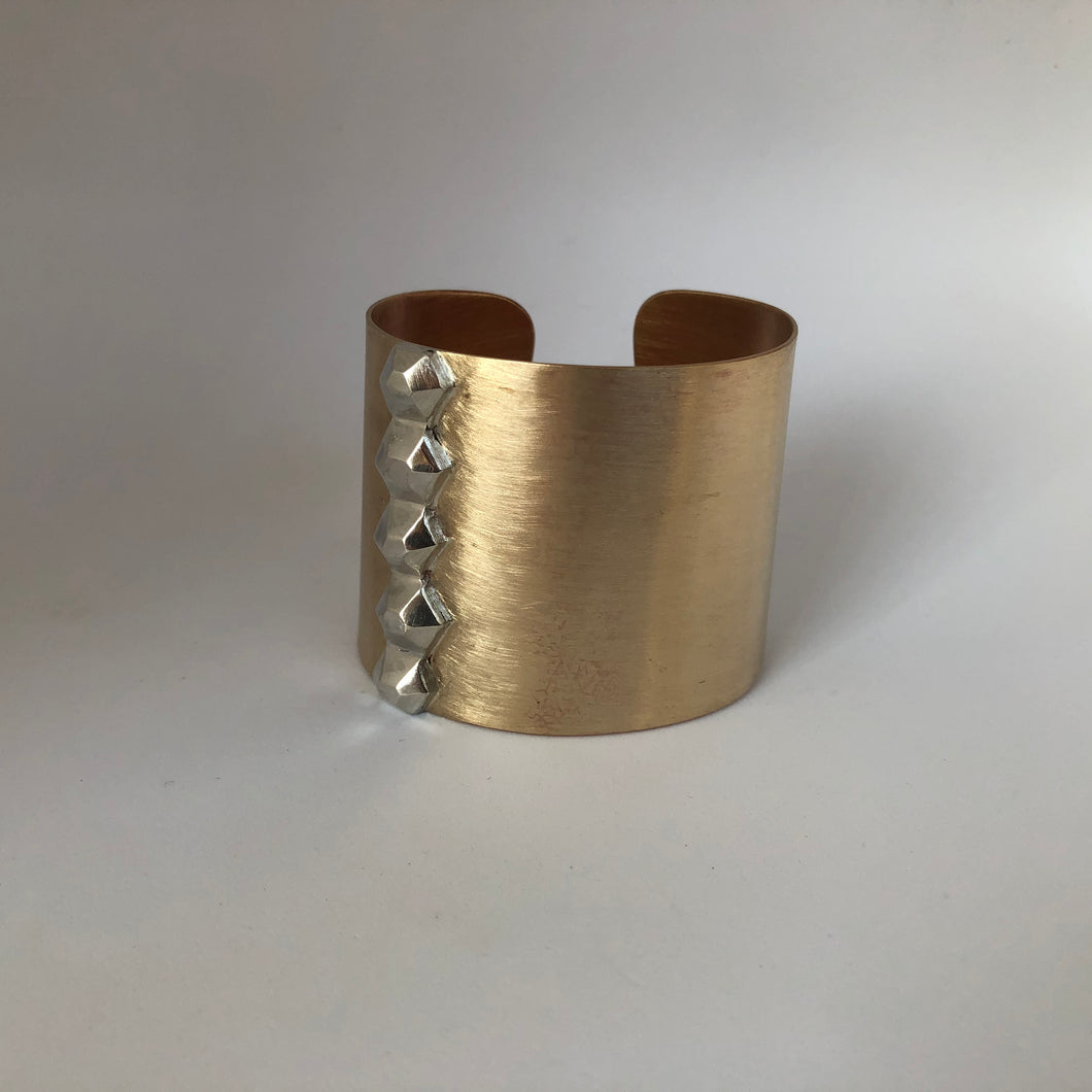 Bronze Power Cuff- Silver Lining