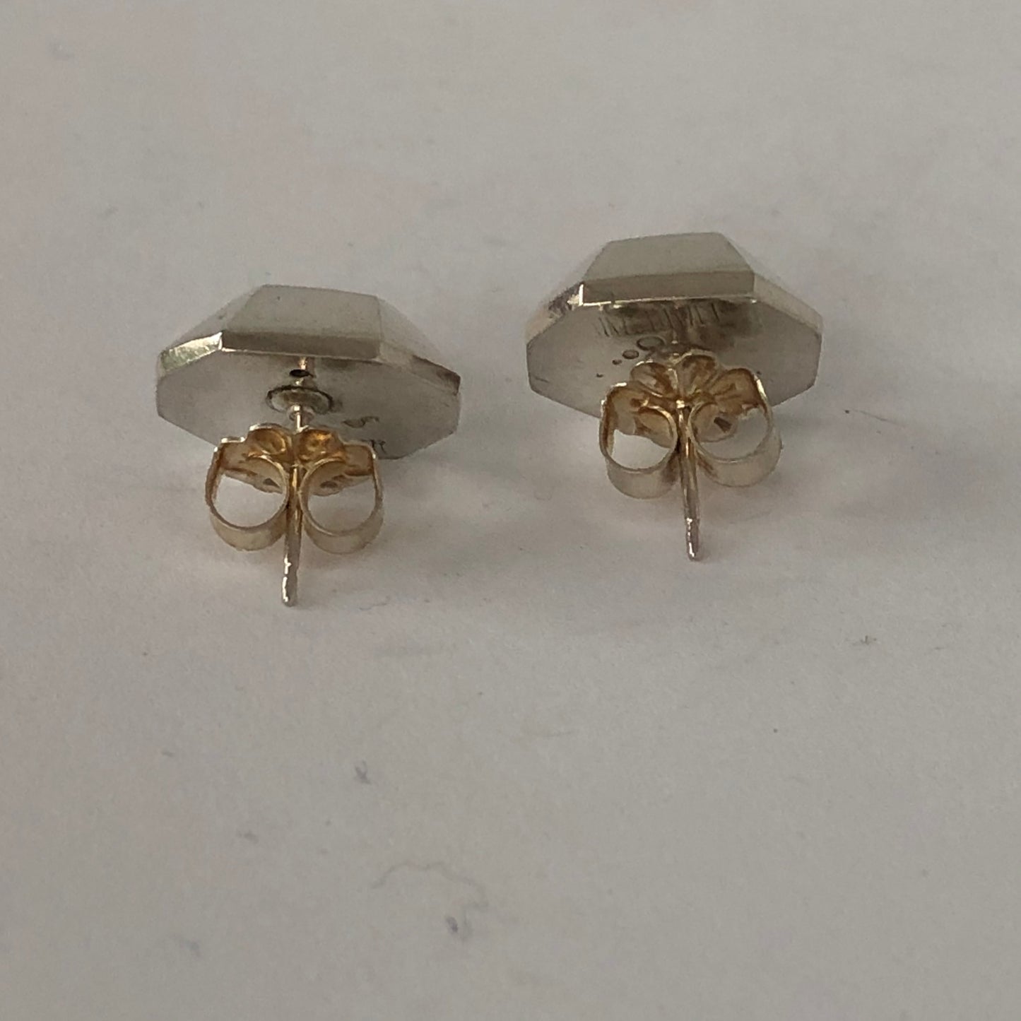 Sterling Silver Deco Stud Earring