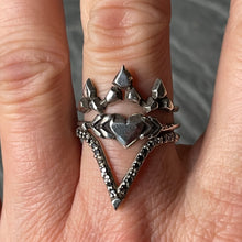 Load image into Gallery viewer, “Love struck” ring in Blackened Sterling Silver
