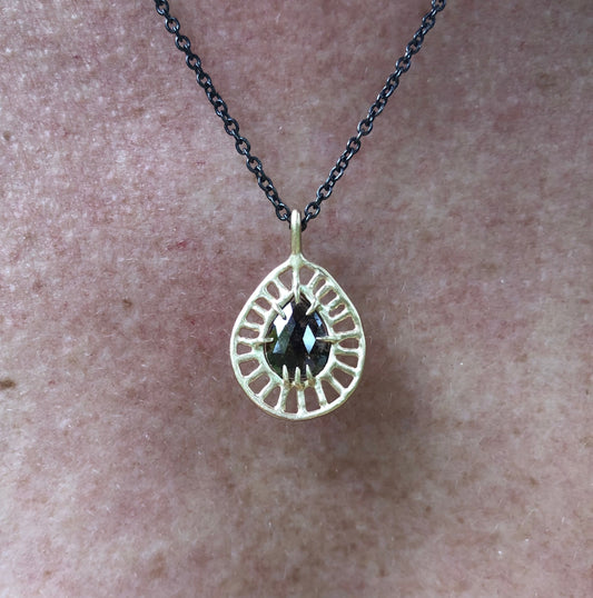 Cosmic Web Teardrop Diamond Necklace