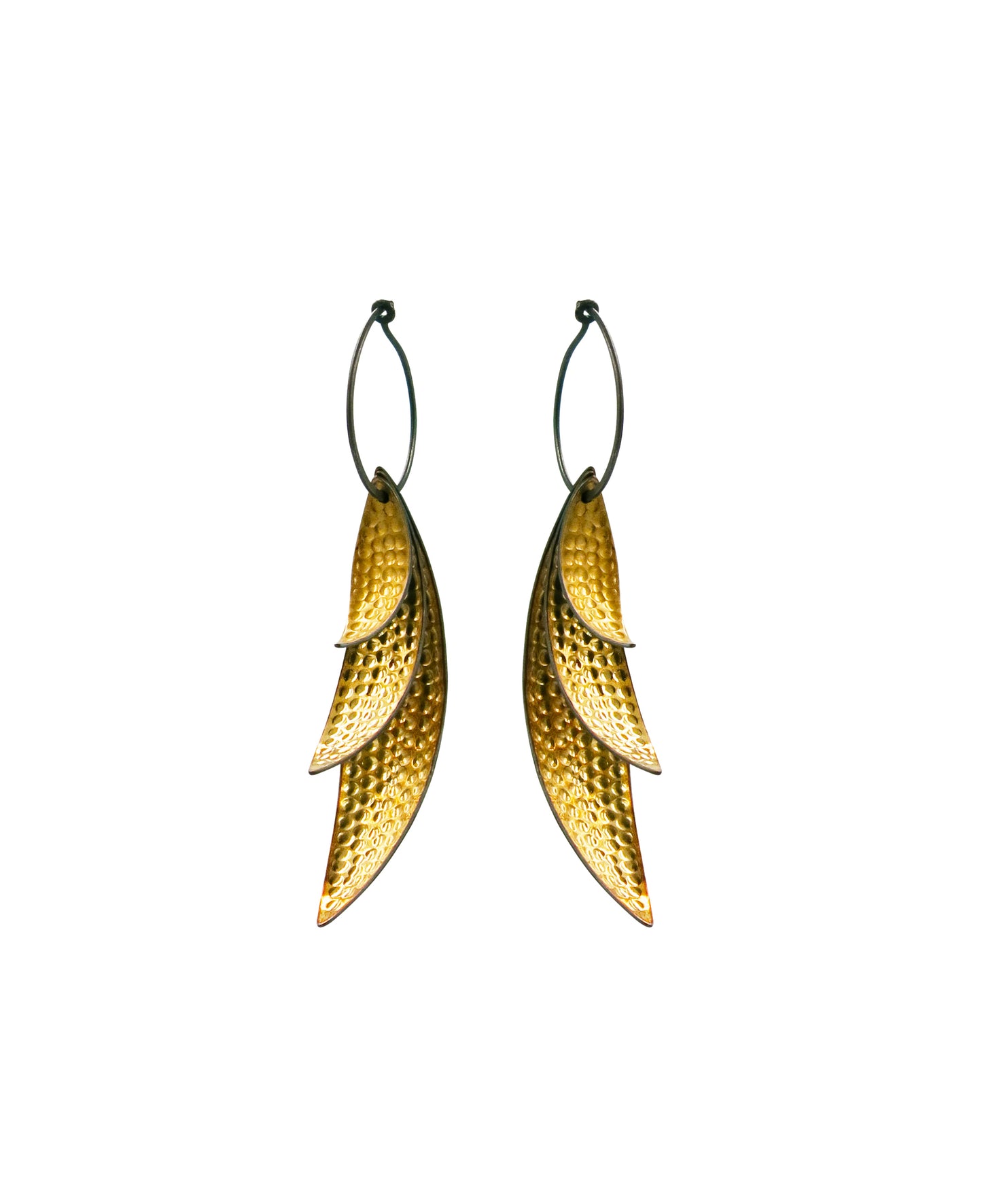 Leaf Cluster Earrings - 18k bimetal