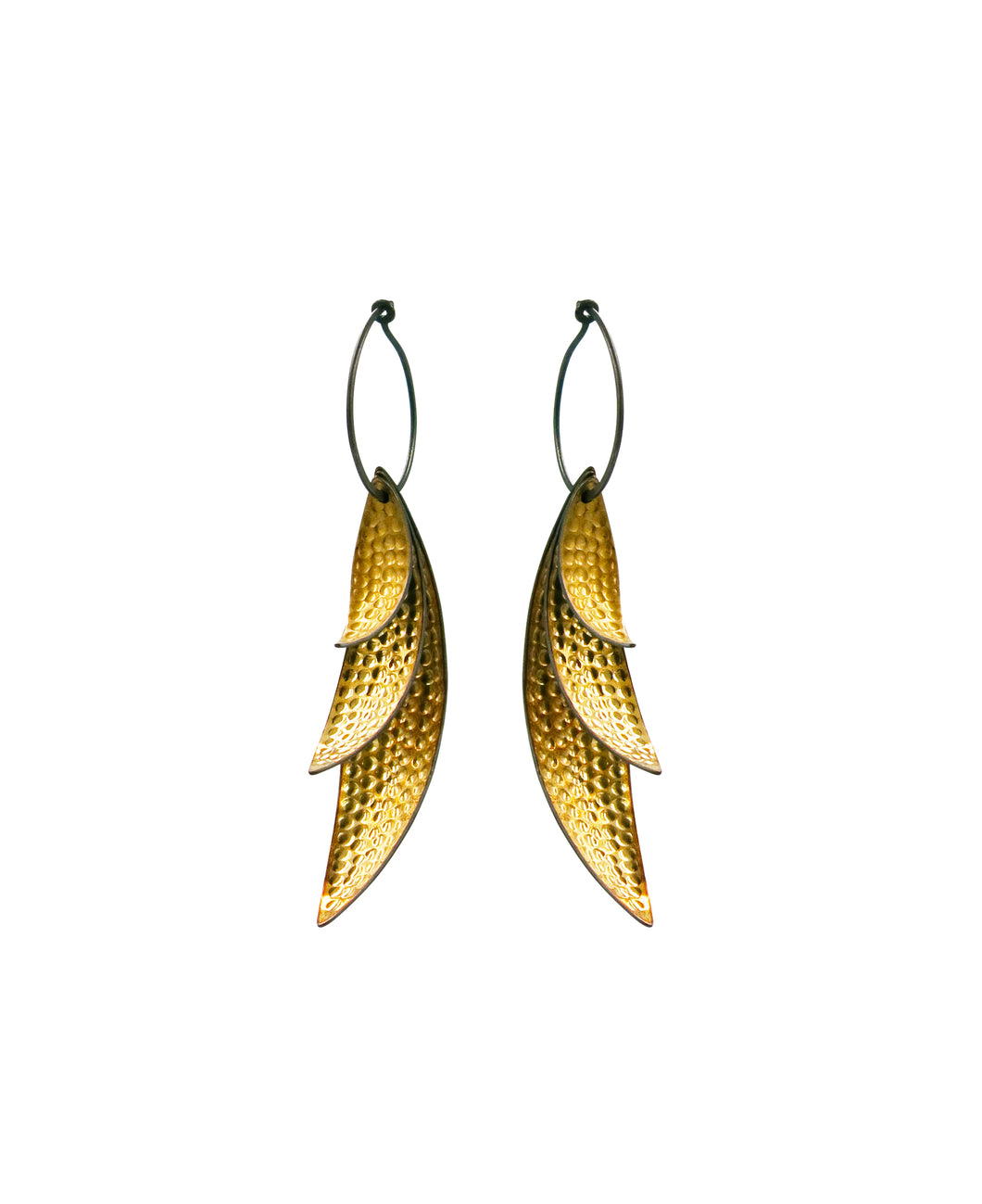 Leaf Cluster Earrings - 18k bimetal