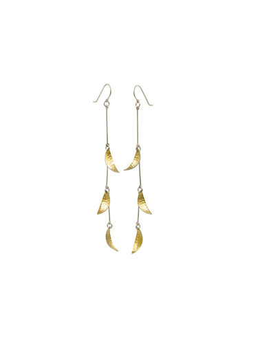 Leaf Shoulder Dusters - 18k bimetal