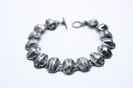 Silver beetle link bracelet
