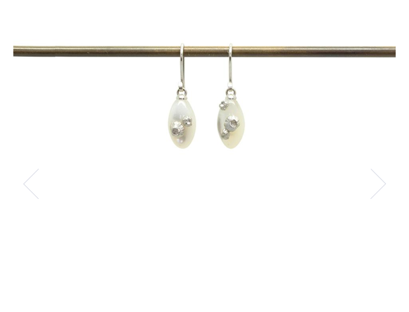 Mother of Pearl earrings with barnacles