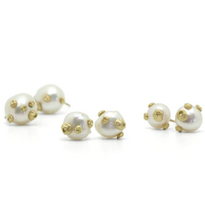 Pearl Studs with Barnacles