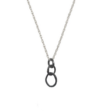 Load image into Gallery viewer, Small Oxidized Organic Link Necklace with Sterling Chain
