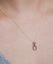 Load image into Gallery viewer, Small Oxidized Organic Link Necklace with Sterling Chain