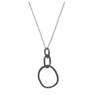 Load image into Gallery viewer, Large Oxidized Organic Link Necklace with Sterling Chain