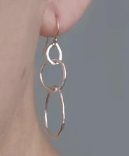 Load image into Gallery viewer, Large Organic Link Earrings with Goldfill earwires