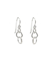 Load image into Gallery viewer, Small Organic Link Earrings in Sterling silver