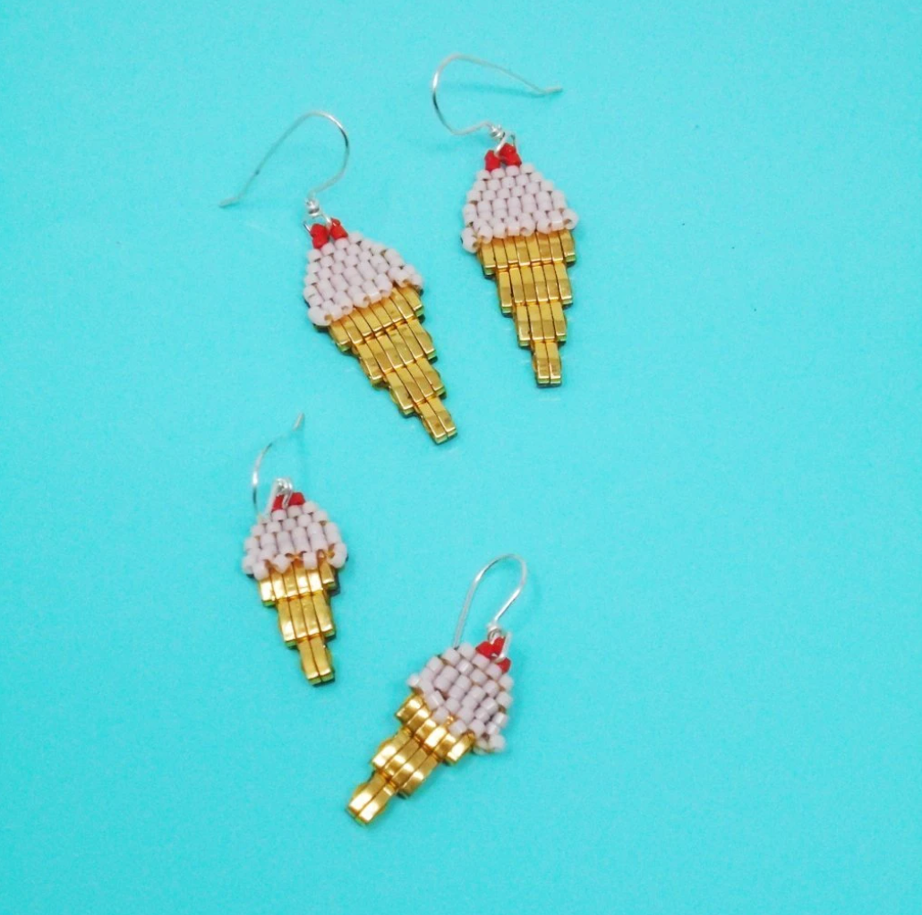 Strawberry Ice cream Earrings