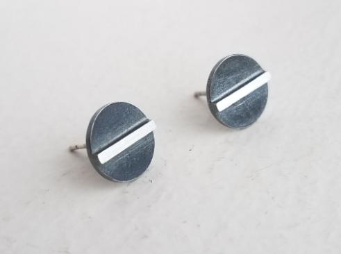 Large Circle Line Eclipse Post Earring