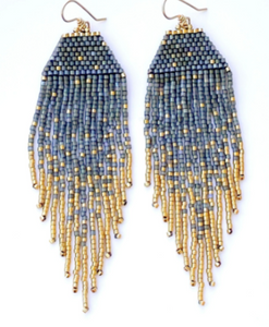 Gold Flecks Charcoal Earrings