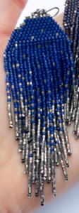 Navy Pewter Flecks Earrings