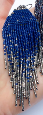 Navy Pewter Flecks Earrings