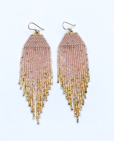 Opal Pink Gold Flecks Earrings