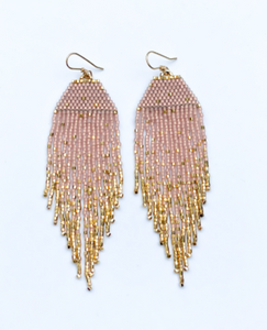 Opal Pink Gold Flecks Earrings