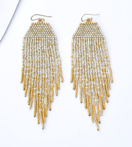 Irridescent & Tan Gold Flecks Earrings