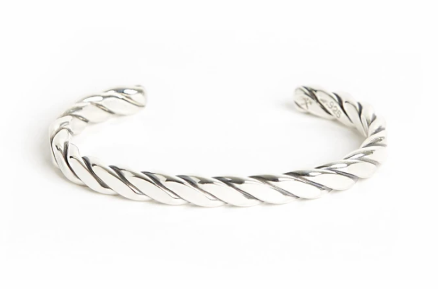 Heavyweight Plait Cuff- Sterling Silver work Patina