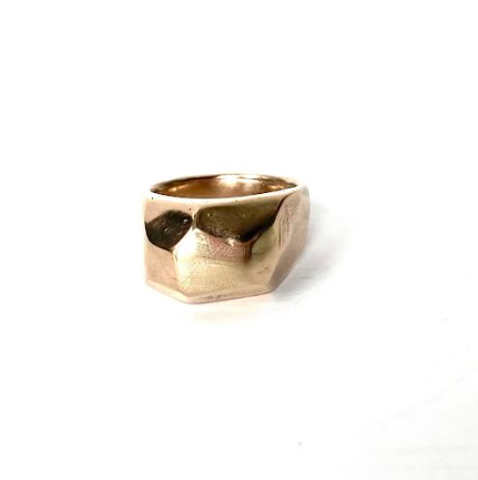 Faceted Bronze ring