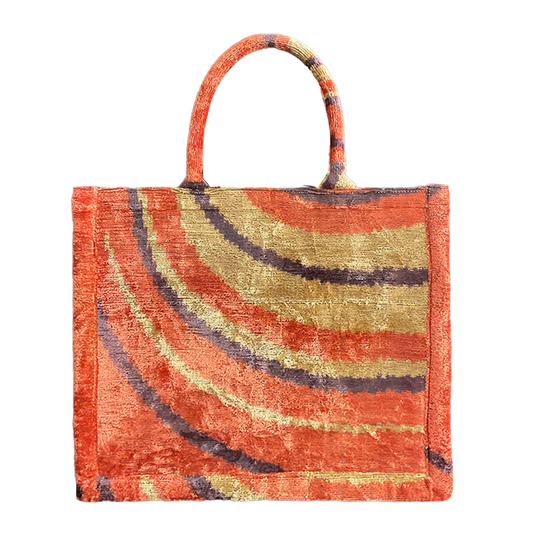 Silk Velvet Ikat Large Tote Bag