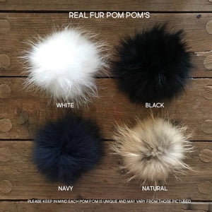 Interchangeable Poms for knit hats