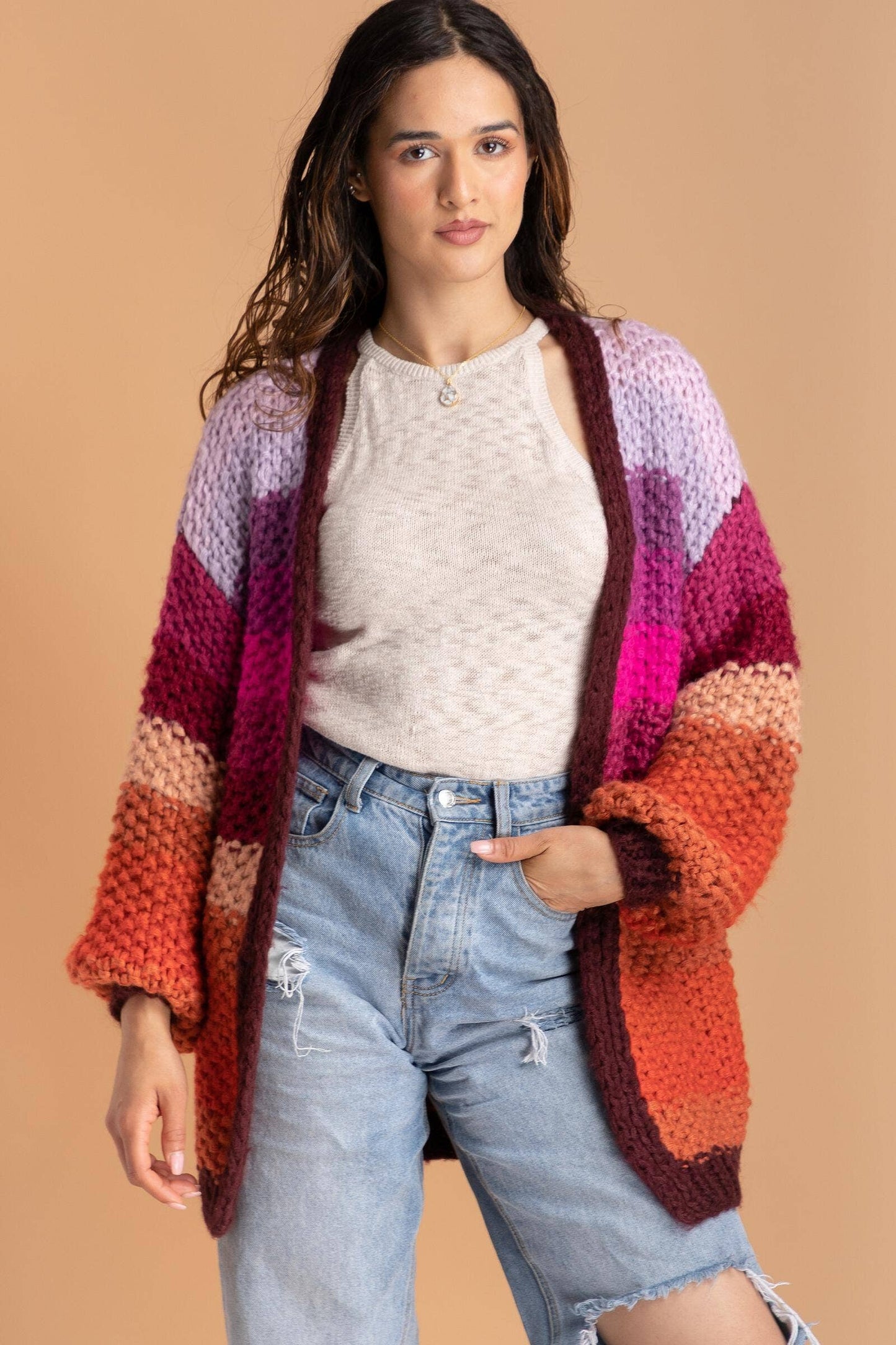 Rainbow Knit Cardigan