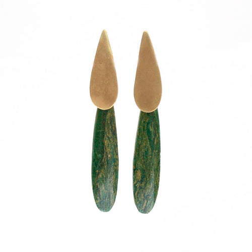 African Jade Sconce Earrings
