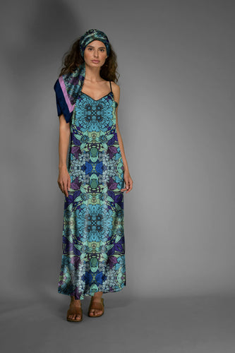 Blue Floral Slip Dress