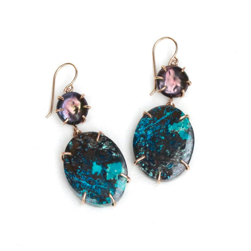Black Pearl and Hematite Earrings