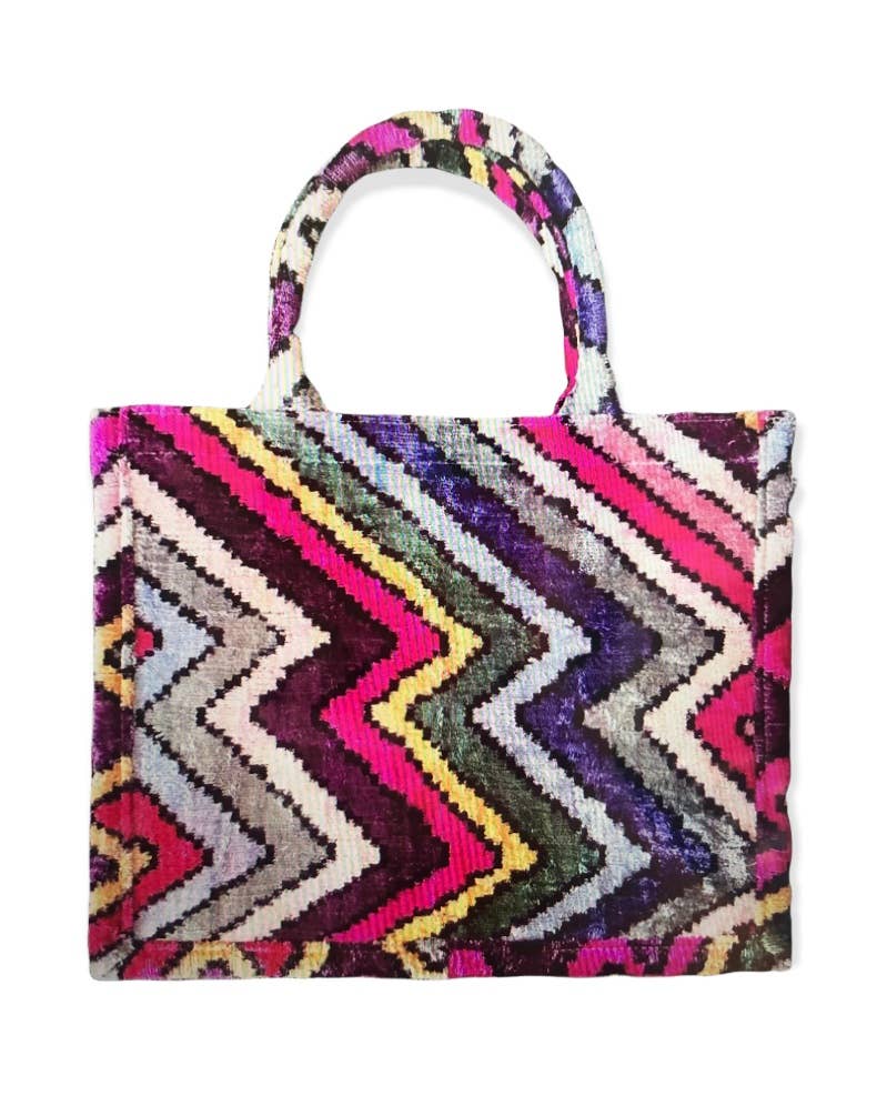 Silk Velvet Ikat Large Tote Bag