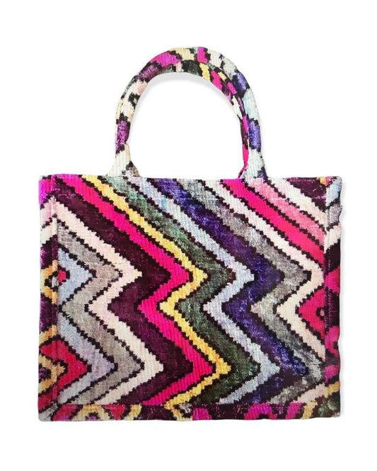 Silk Velvet Ikat Large Tote Bag
