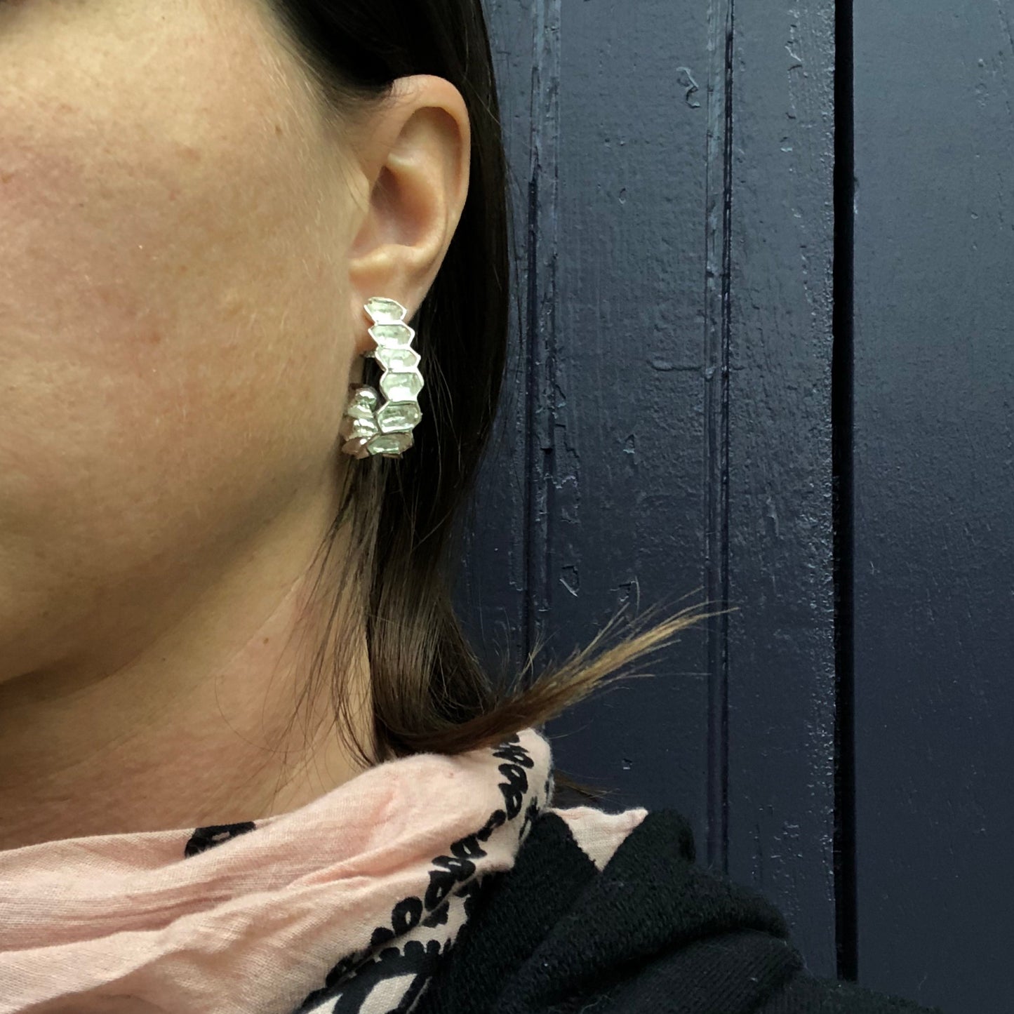 Teacup Hoop Earring with post