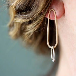 Dolmen Asymmetrical Post Earrings