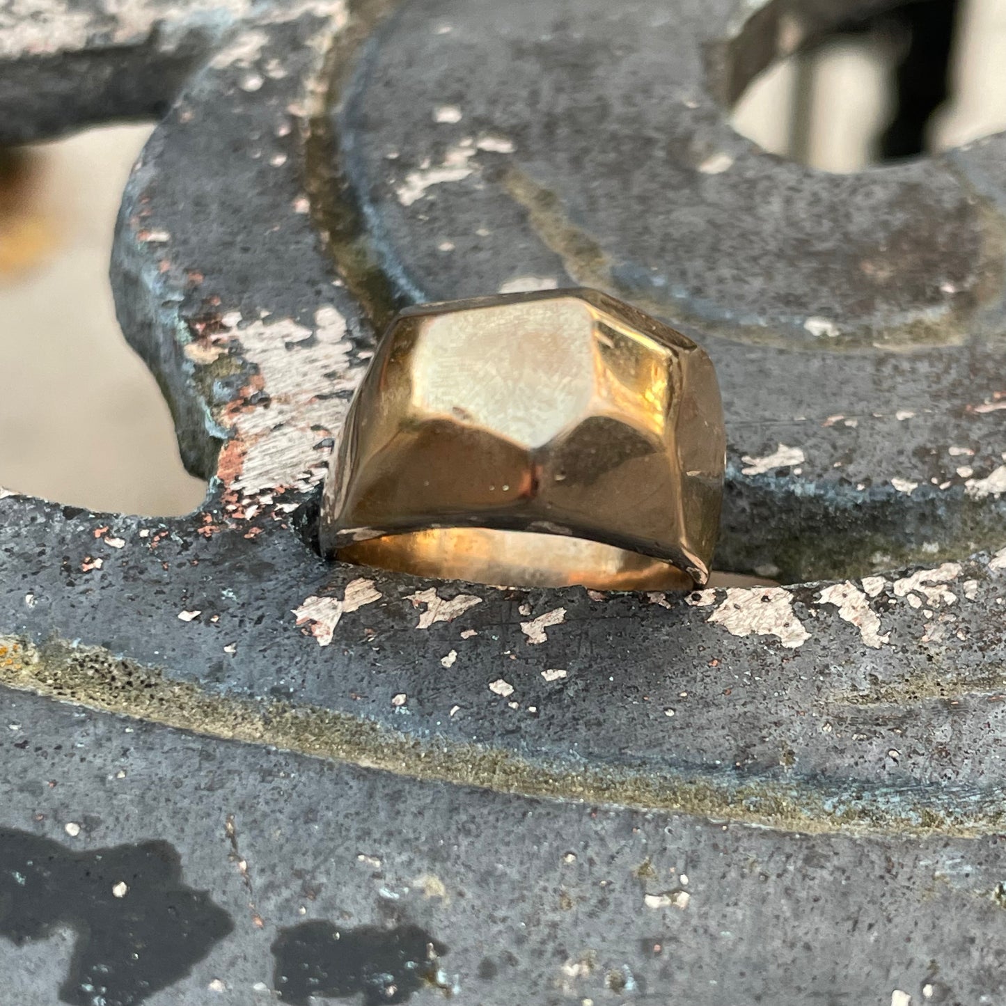 Faceted Bronze ring