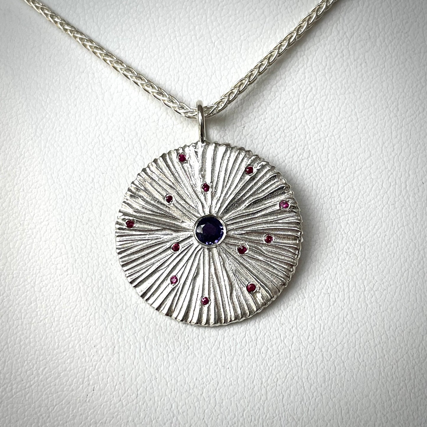 Dig Shield Pendant with Sapphires