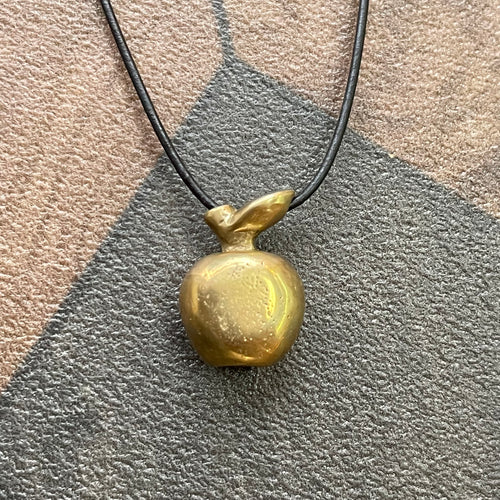 Brass Apple Pendant Necklace