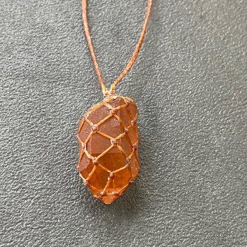 Netted Raw Citrine Necklace