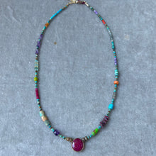 Load image into Gallery viewer, Ruby and Afghan Turquoise Necklace