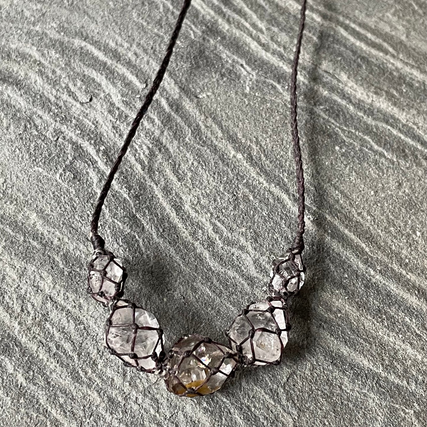 Netted Herkimer Diamond Necklace