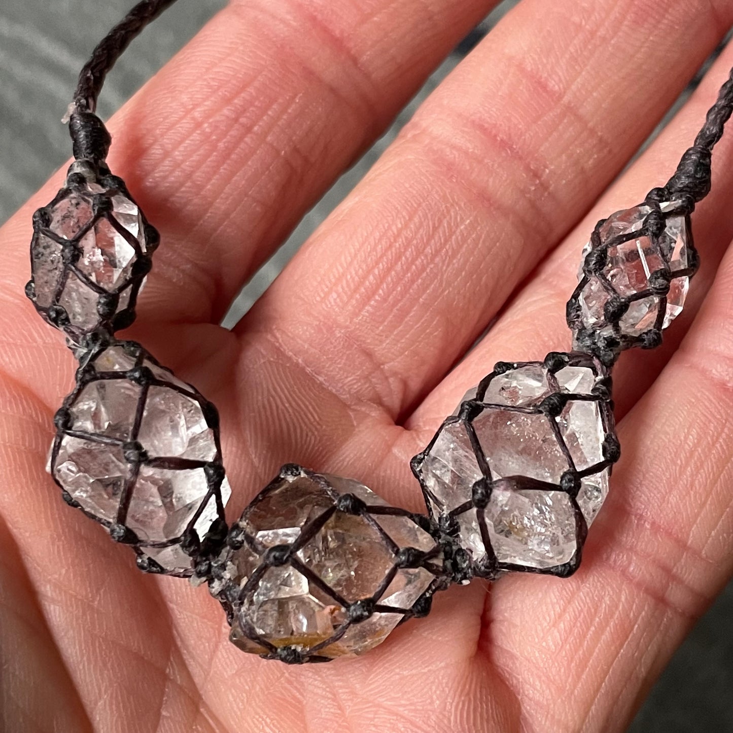 Netted Herkimer Diamond Necklace